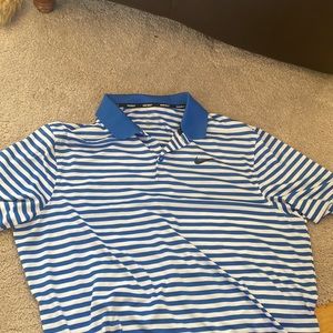 Nike Golf Size L DriFit striped polo